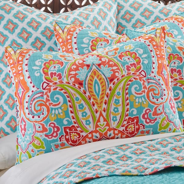 Majestic 3-Piece Multicolor Bohemian Cotton Full/Queen Quilt Set