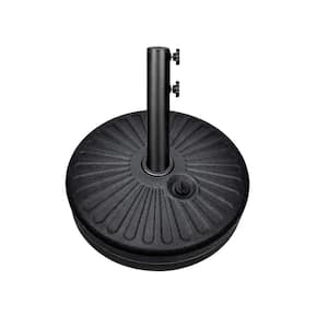 Patio Umbrella Base with Heavy Duty Steel Holder Water Filled Stand for Outdoor, Lawn, Garden, Round 20 in (Black)