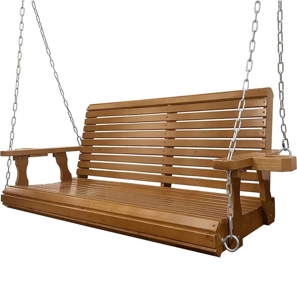 Reviews for Innovaze 4.5 ft. Outdoor Wood Porch Swing with Cup Holders