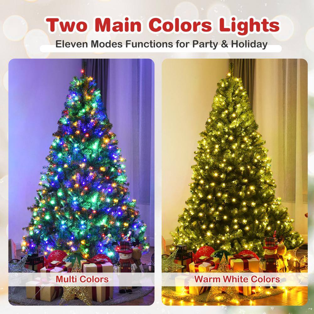 6 FT Pre-Lit Multicolor LED Artificial Christmas Tree with Metal Stand