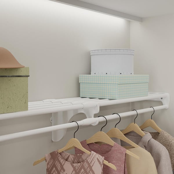 EZ Shelf Expandable Closet Shelf & Rod 64 in. W - 118 in. W