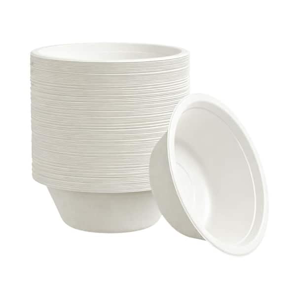 12 oz. Disposable Sugarcane Bagasse Paper Bowls for Salad, Dessert, Milk, and Cereals (150-Pack)