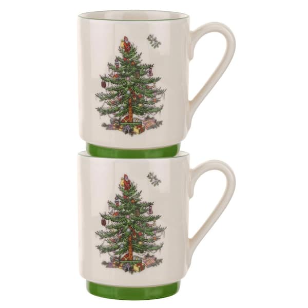 Christmas Coffee Mugs - Spode Christmas Tree Set of 4 Mugs