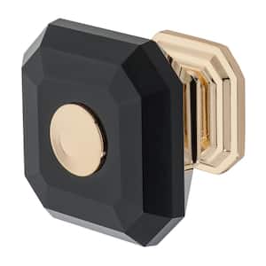 Clubhouse 1-5/16 in. Polished Gold with Black Crystal Cabinet Knob
