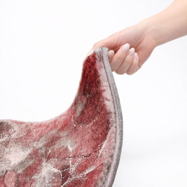 Dream Shag Premium Machine Washable Abstract ADS518 Merlot 5 ft. x 7 ft. 6 in. Area Rug