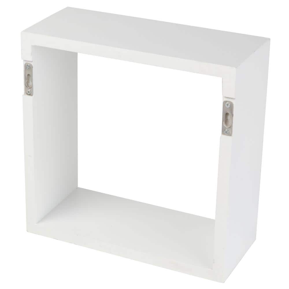 White MDF Floating Cube Wall Shelves, Set of 3