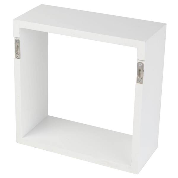 Melannco 9 in. x 9 in., 7 in. x 7 in., 5 in. x 5 in., Square Wood Shelves in White (Set of 3) - image 3