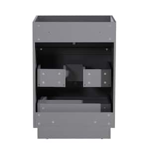 23 in. D x 17.9 in. W x 33.5 in. H MDF Wall Mounted Bath Vanity Cabinet without Top in Gray with 3-Drawers