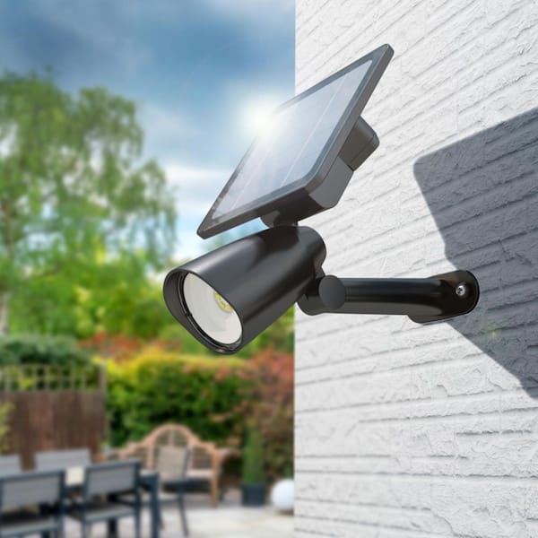 Philips 100 Lumen Ashlyn Outdoor Solar LED Spot or Wall Mount Light Black High Brightness Weather Resistant (1-Pack)