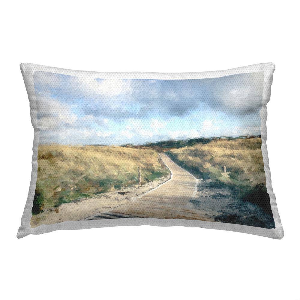 Coastal Boardwalk Scenery Green Rectangular Outdoor Throw Pillow price history on PriceWatchPro
