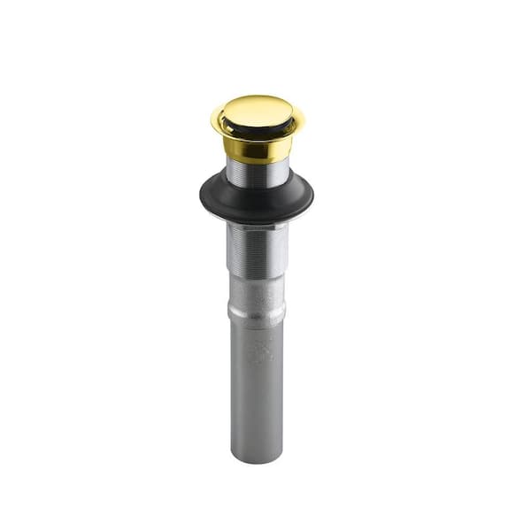 KOHLER 1-1/4 in. Brass Pop-up Clicker Drain without Overflow, Vibrant Polished Brass