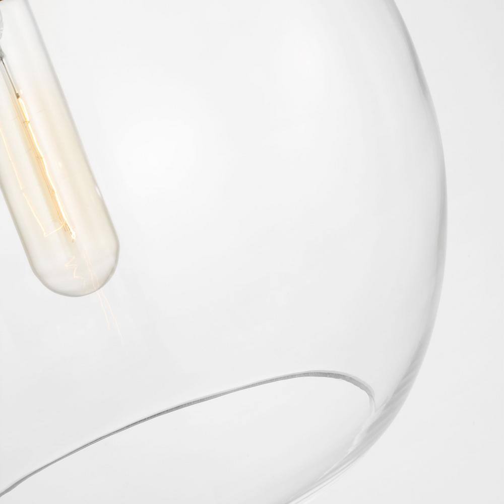 Burnished Brass and Clear Glass Teardrop Pendant Light