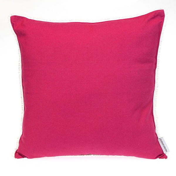 Transitional Solid Pink Square 16 in. x 16 in. Pillow