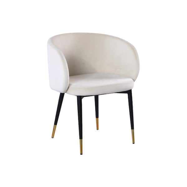 Best Master Furniture Hazel Cream Velvet Side Chair