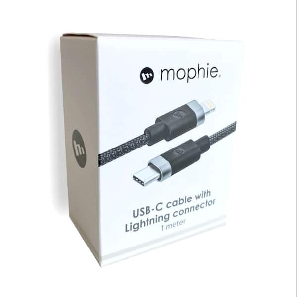 mophie 3.3 ft. Black Braided Nylon USB-C to Lightning Connector Cable  MP1MBLKUSBC - The Home Depot