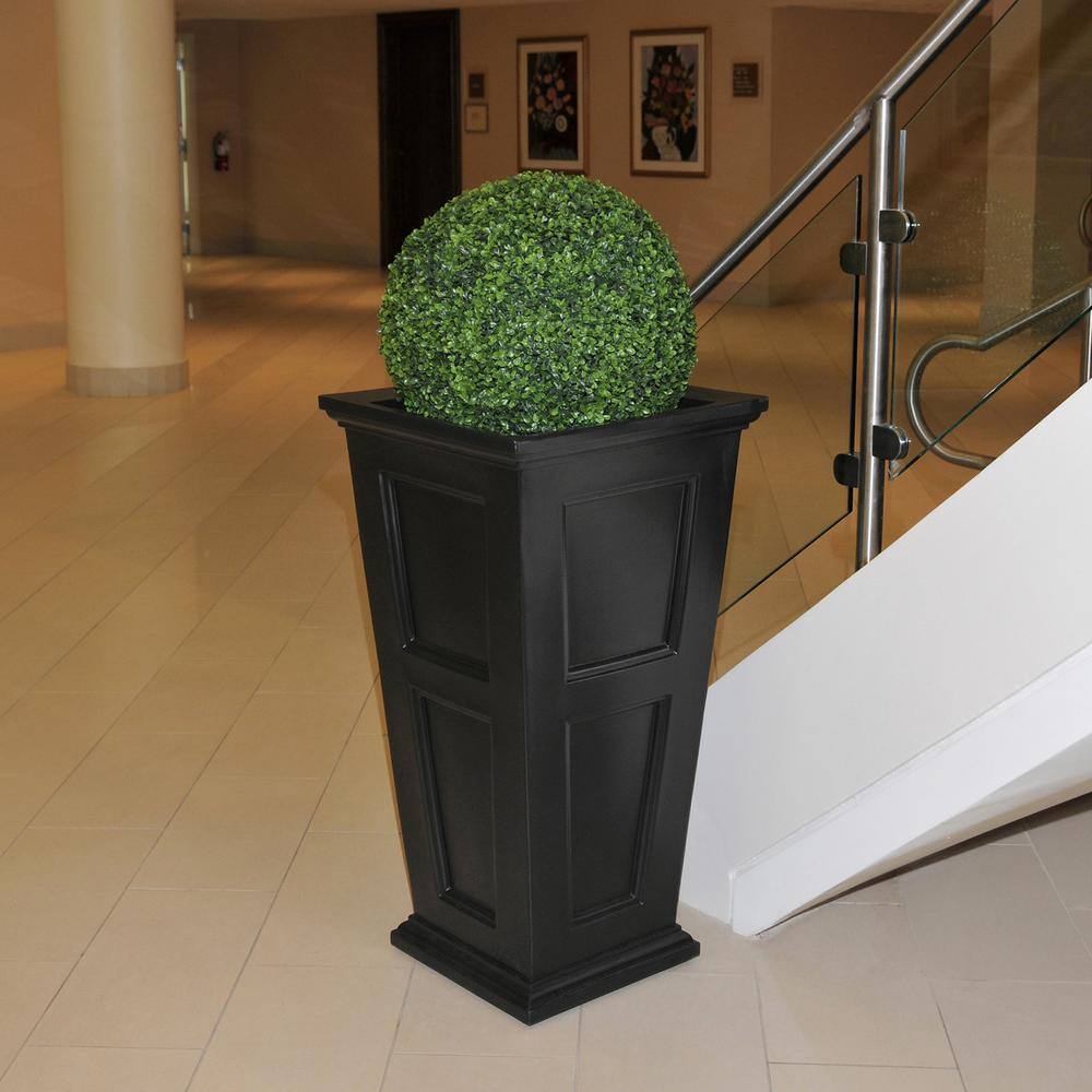 Fairfield Classic Black 40" Tall Polyethylene Outdoor Planter