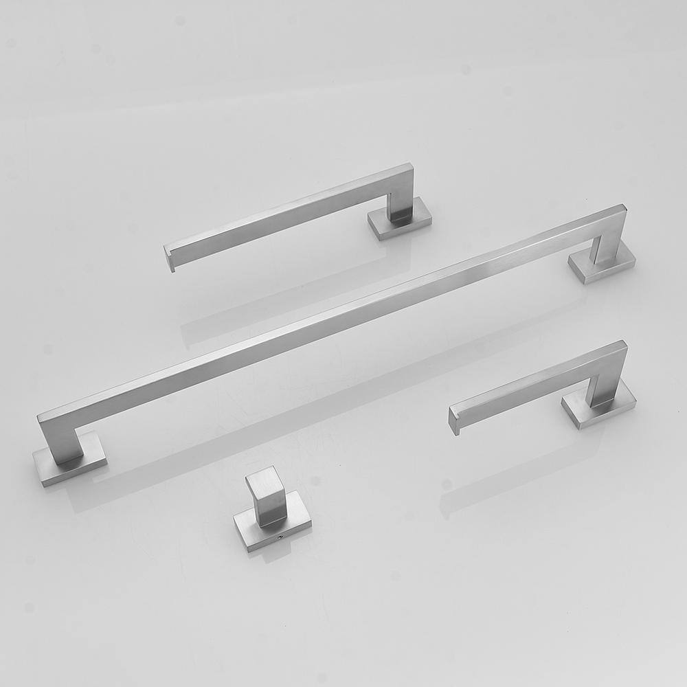 Brushed Nickel 4-Piece Stainless Steel Bathroom Hardware Set