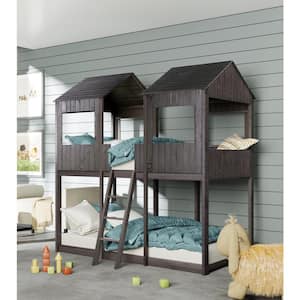 Eligia Antique Gray Full Over Full House Style Bunk Bed