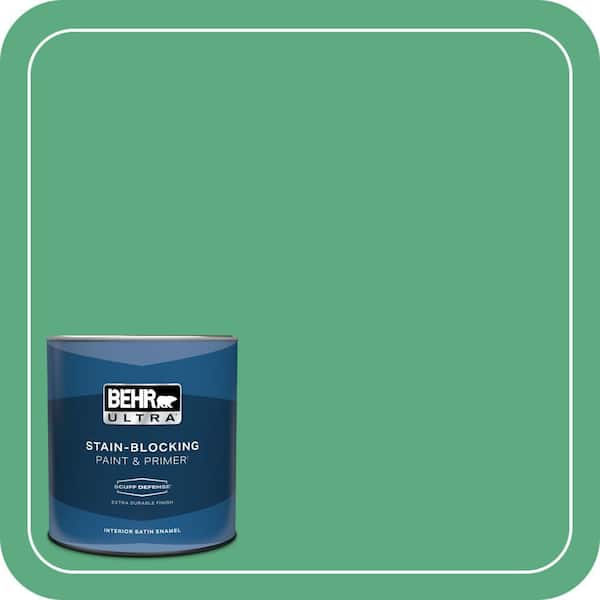 BEHR ULTRA 1 qt. #T14-4 Edgewater Extra Durable Satin Enamel Interior Paint & Primer