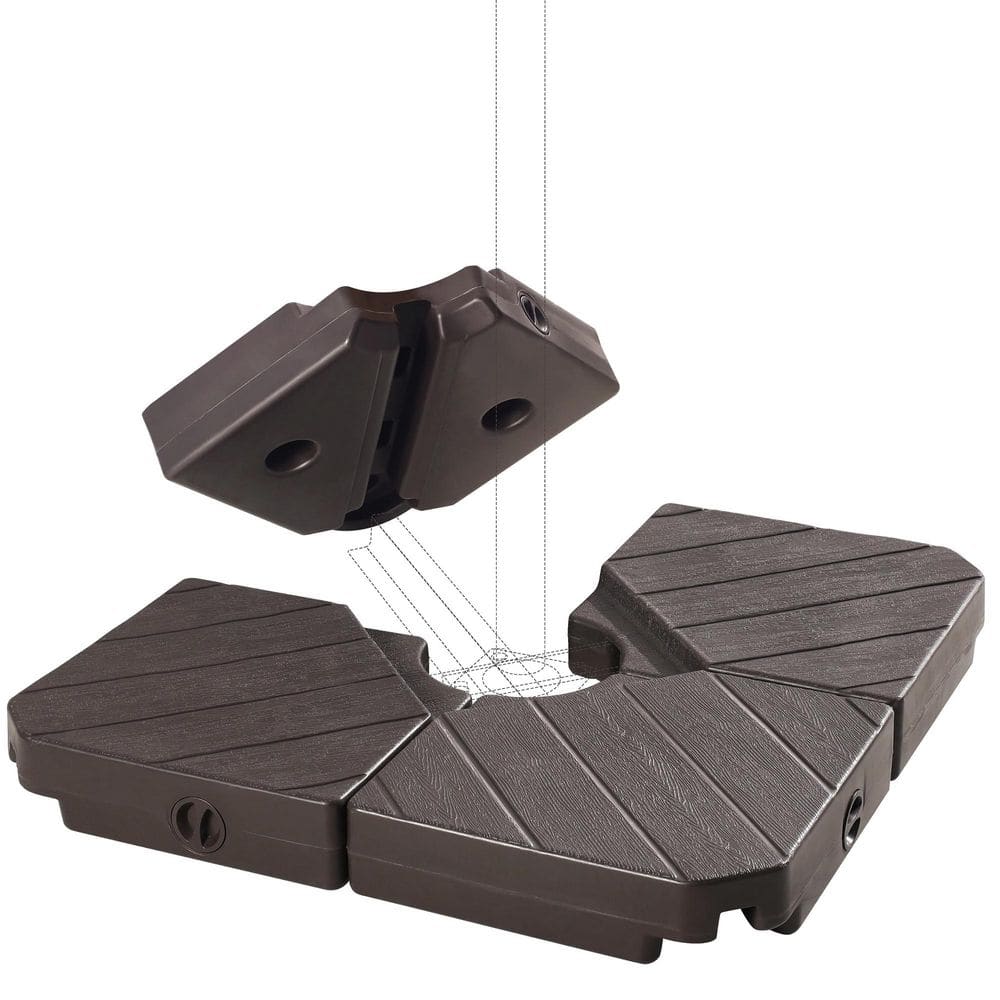 4-Piece Heavy Duty Cantilever Market Patio Umbrella Base Stand Water Sand Fill Wind Resistant in Black price history on PriceWatchPro