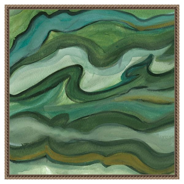 Amanti Art Sea Kelp II by Lisa Choate 22 in. W x 22 in. H. Canvas Wall Art Print Framed in Bronze