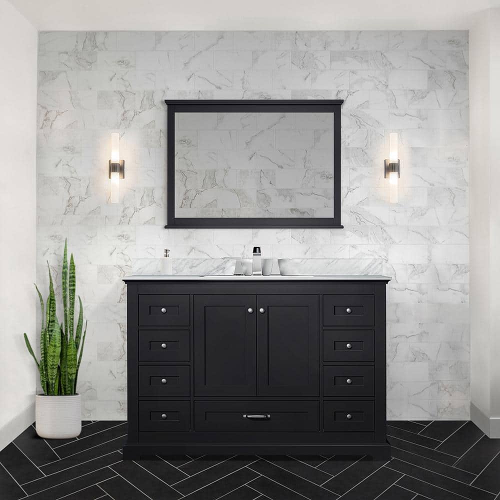 Dukes 48" Espresso Single Vanity with White Carrara Marble Top