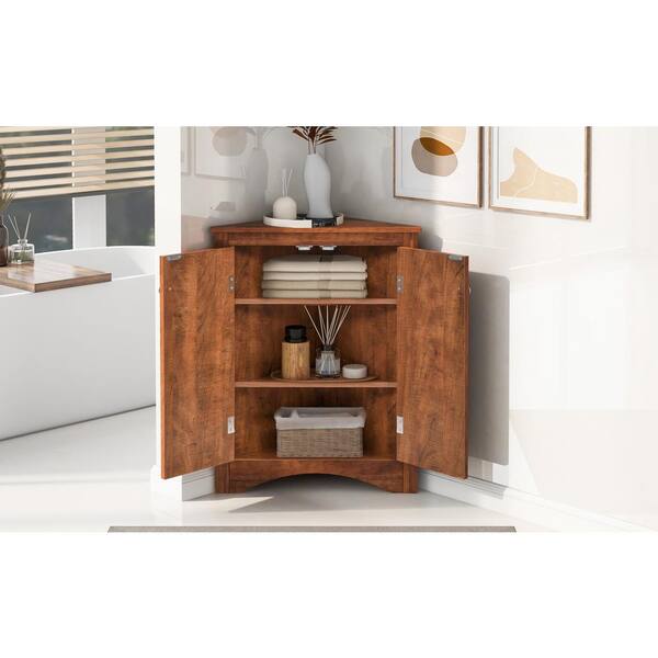 Bathroom Floor Storage Cabinet, Solid Wood Floor Cabinet