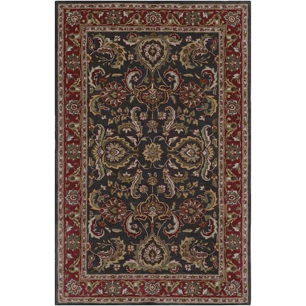 Middleton Olive Traditional Border 9 ft. x 13 ft. Area Rug
