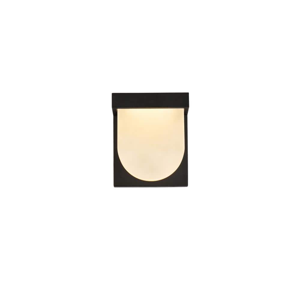 Timeless Home 1-Light Square Black LED Outdoor Wall Sconce