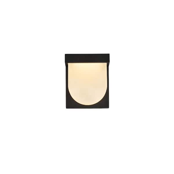 Unbranded Timeless Home 1-Light Square Black LED Outdoor Wall Sconce