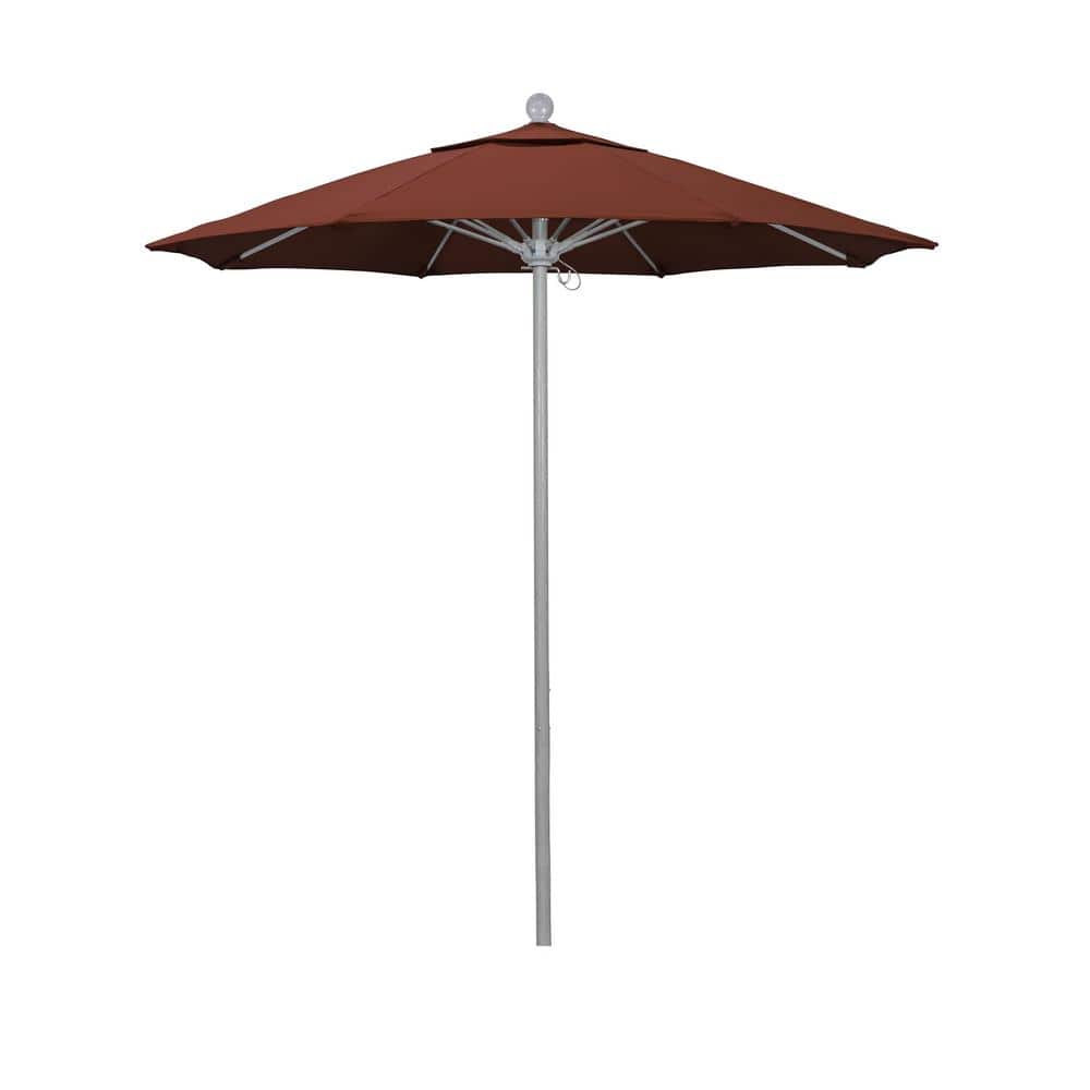 7.5 ft. Grey Woodgrain Aluminum Commercial Market Patio Umbrella Fiberglass Ribs and Push Lift in Terracotta Sunbrella price history on PriceWatchPro