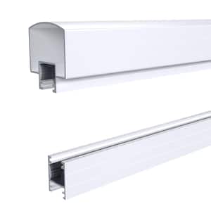 4 ft. White Aluminum Deck Railing Hand and Base Rail for 36 in. high system