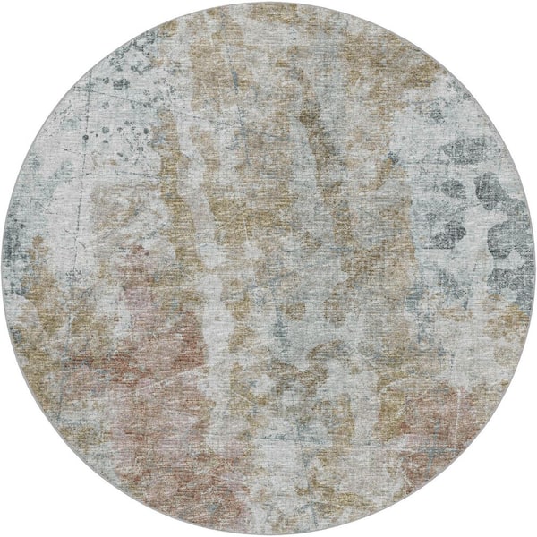 Dream Shag Premium Machine Washable Abstract ADS68 Multi 8 ft. x 8 ft. Round Rug