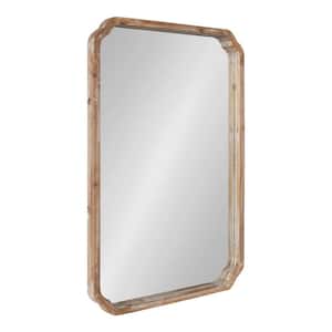 Marston 36 in. x 24 in. Rustic Rectangle Rustic Brown Framed Decorative Wall Mirror