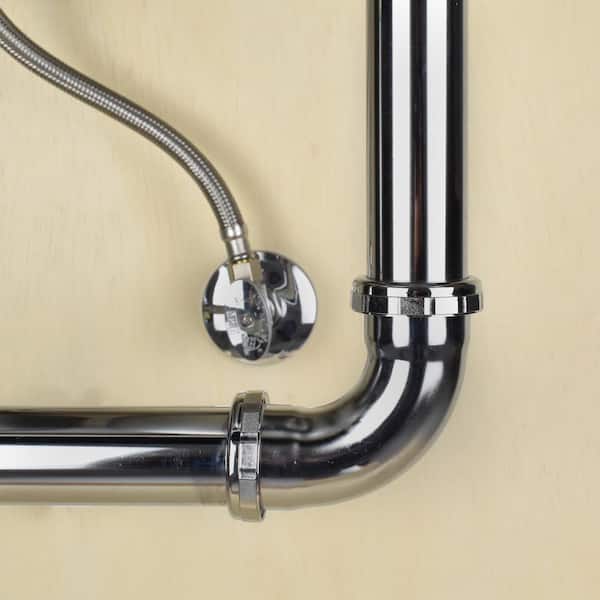 1-1/2 in. 90-Degree Chrome-Plated Brass Double Slip-Joint Sink Drain Elbow Pipe