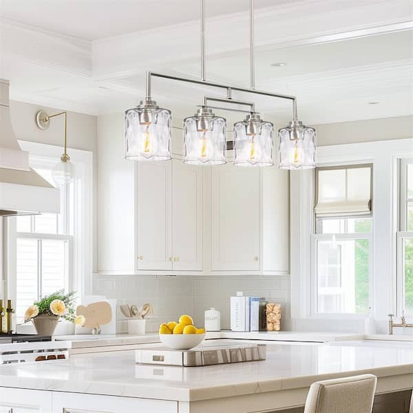 Kira Home Monroe 60-Watt 4-Light Brushed Nickel Modern Island