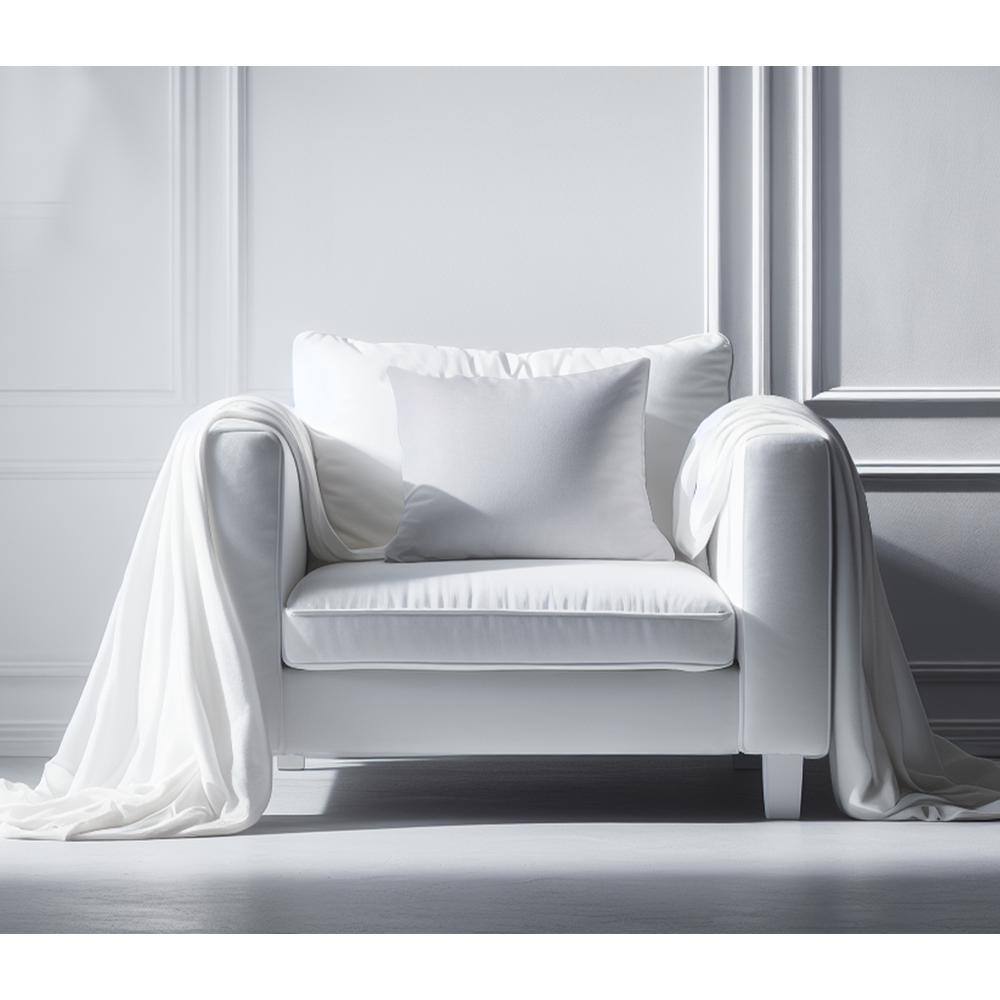 White Hypoallergenic Down Alternative 12" x 20" Velvet Throw Pillow