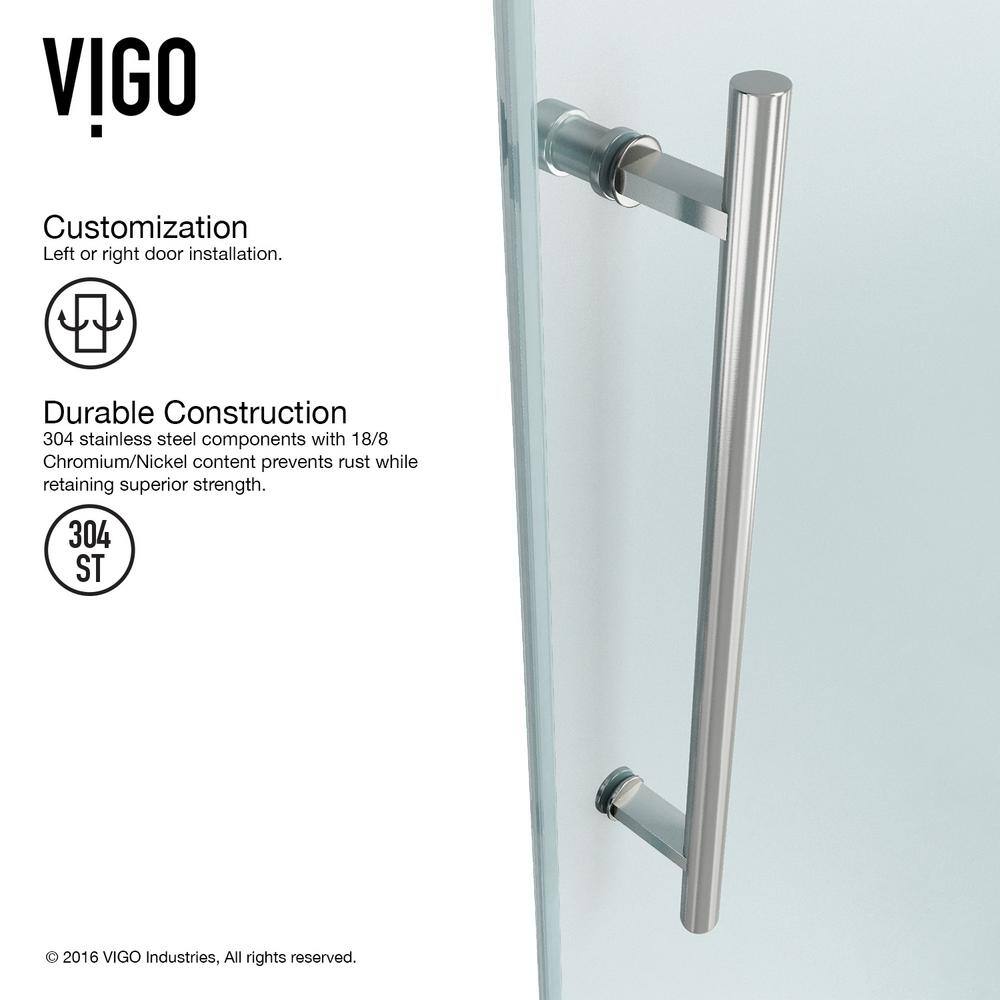 Winslow 46" Black Frameless Sliding Shower Enclosure with Clear Glass