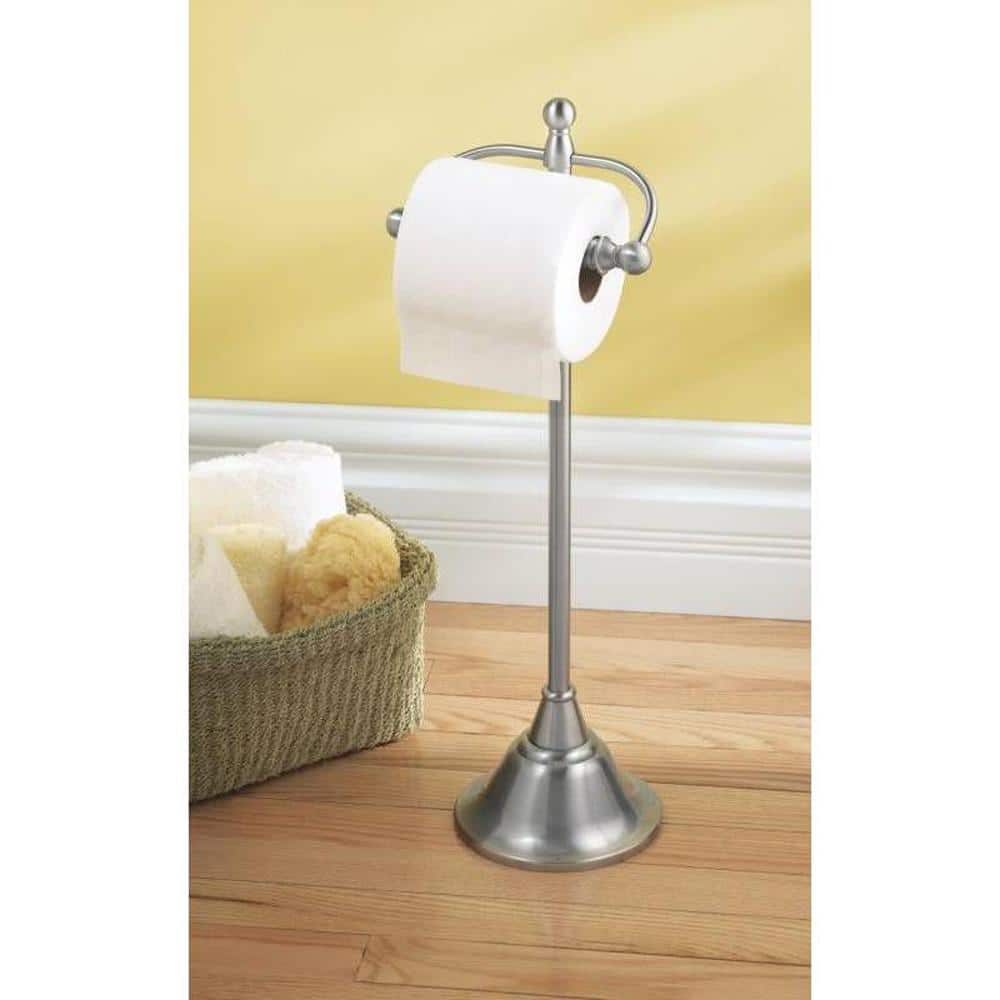 Brushed Nickel Freestanding Modern Toilet Paper Holder