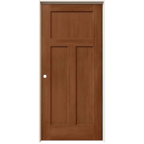 JELD-WEN 36 in. x 80 in. Craftsman Hazelnut Stain Right-Hand Solid Core Molded Composite MDF Single Prehung Interior Door