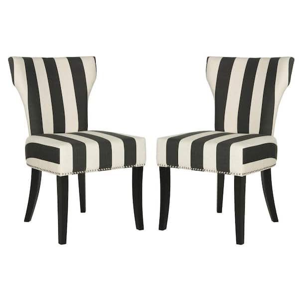 SAFAVIEH Jappic 22in. Black/White Side Chairs (Set of 2)
