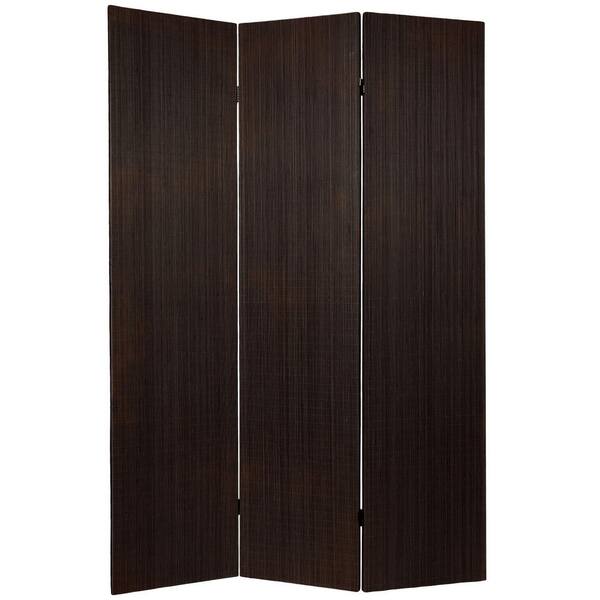 Oriental Furniture 6 ft. Black Framless Bamboo 3-Panel Room Divider