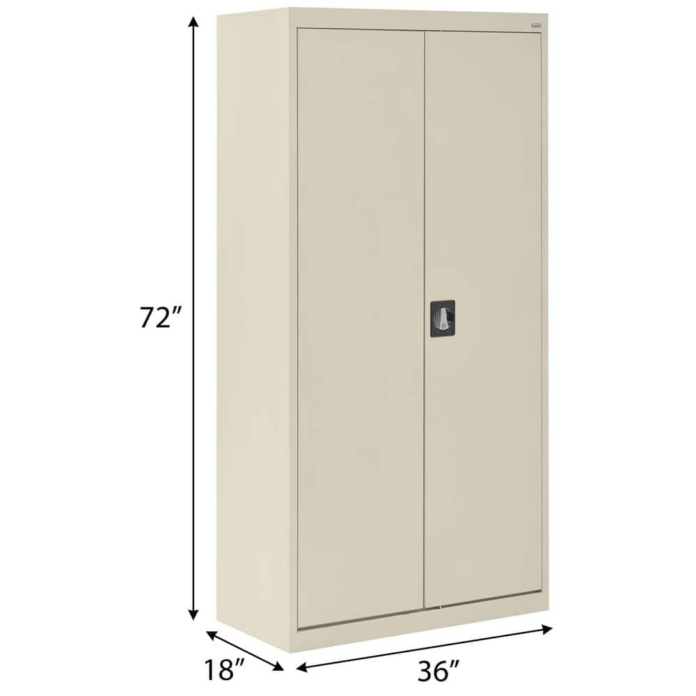 Modern Freestanding White Steel Lockable Office Cabinet with Adjustable Shelving
