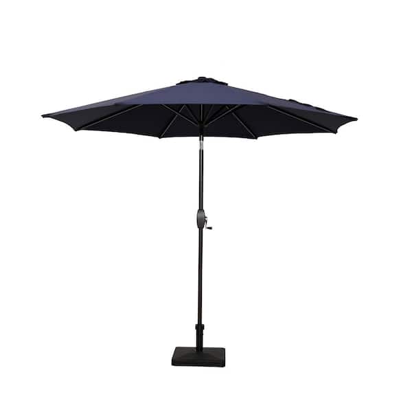 Unbranded 9 ft. Outdoor Market Patio Umbrella Table with 8 Sturdy Ribs Umbrella in Dark Purple