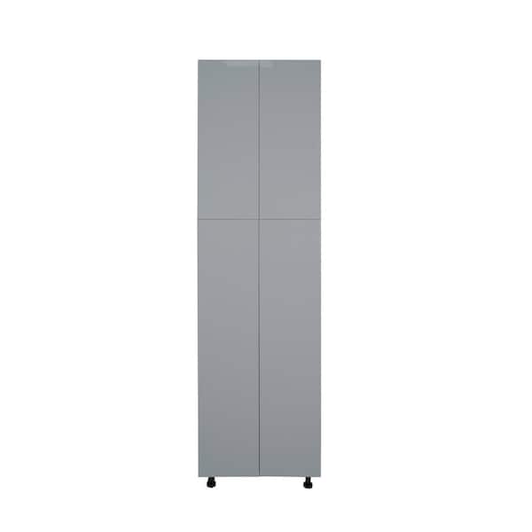 Cambridge Radiance 30 in. W x 24 in. D x 90 in. H Ready to Assemble Slab Pantry Kitchen Cabinet in Matte Grey