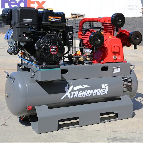 XtremepowerUS 30 Gal. 125 PSI Maximum Pressure Heavy-Duty 13HP Gas Engine Piston Air Compressor