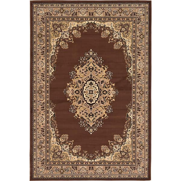 Unique Loom Reza Washington Brown 6' 0 x 9' 0 Area Rug