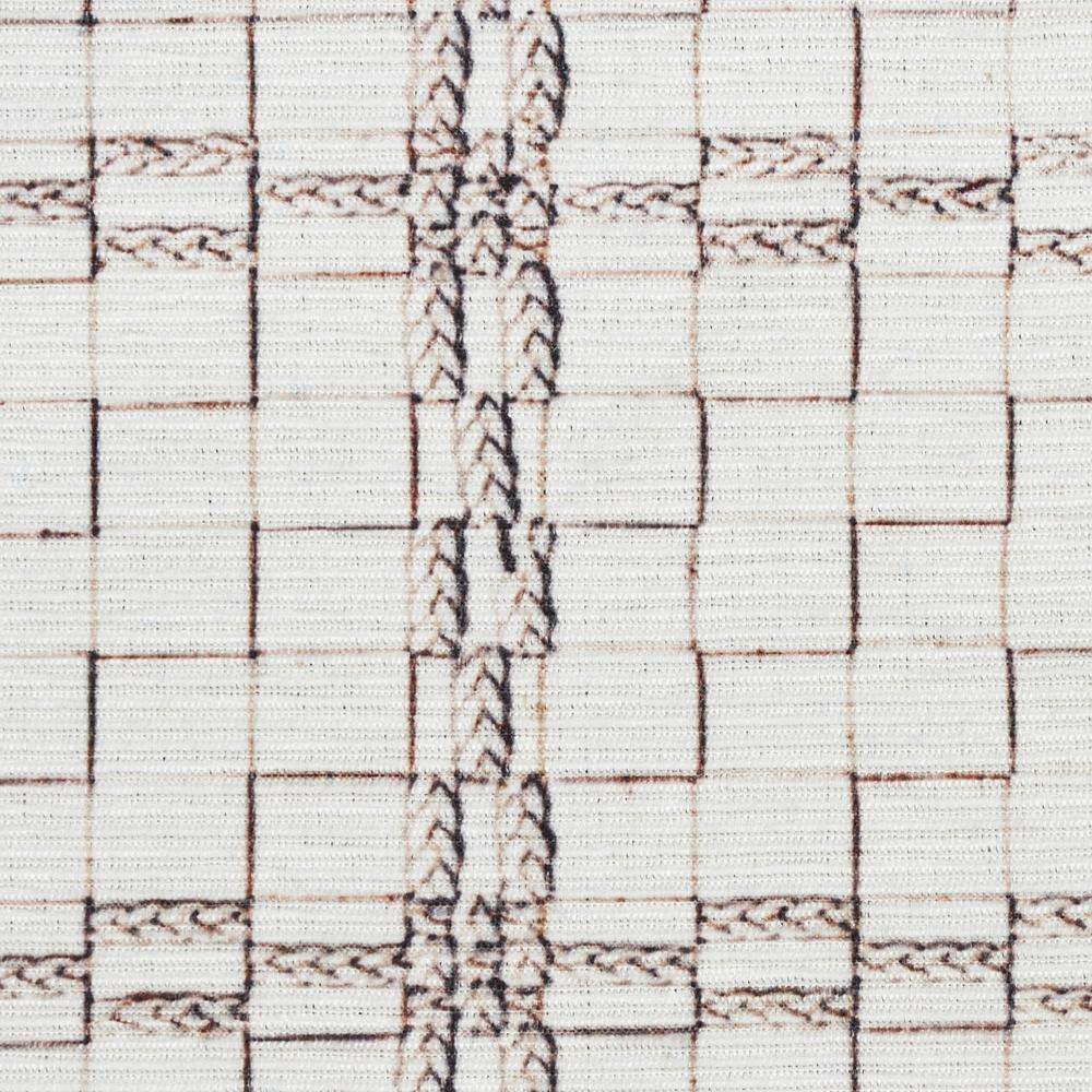 Ivory and Gray Geometric Cotton Synthetic Washable Rug 4' x 6'