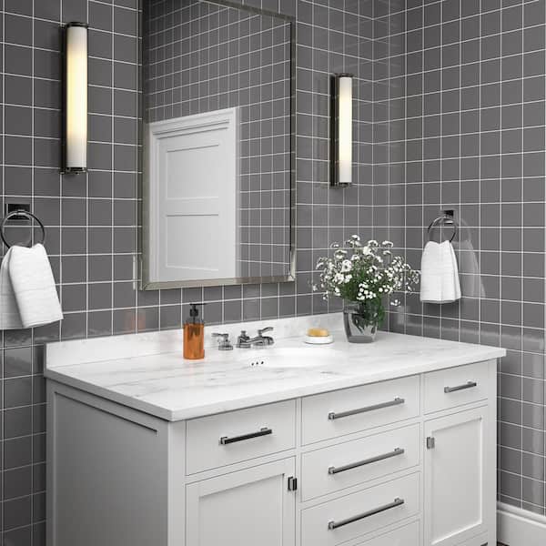Restore Dove Gray Glossy 4-1/4 in. x 4-1/4 in. Glazed Ceramic Wall Tile (12.5 sq. ft. / case)