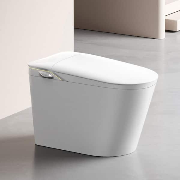 1.2 GPF Elongated Smart Bidet Toilet in White with Remote, Off-Seat Auto Flush, Heated Seat and Warm Air Dryer